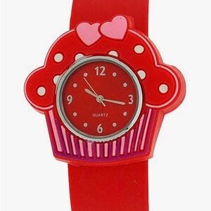 Cupcake slap on analogue watch color red